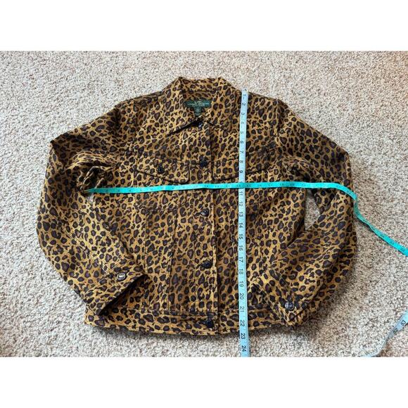 LAUREN JEANS CO, RALPH LAUREN Leopard/Cheetah Print Demin/Jean jacket, women's M - Picture 4 of 9